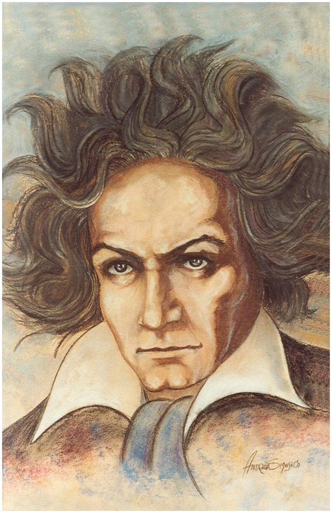 Ludwig Van Beethoven Pastel Portrait by artist Andreas Mujica