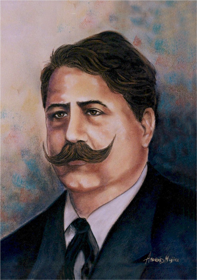 Ruggiero Leoncavallo prodigious pastel portrait by Andreas Mujica