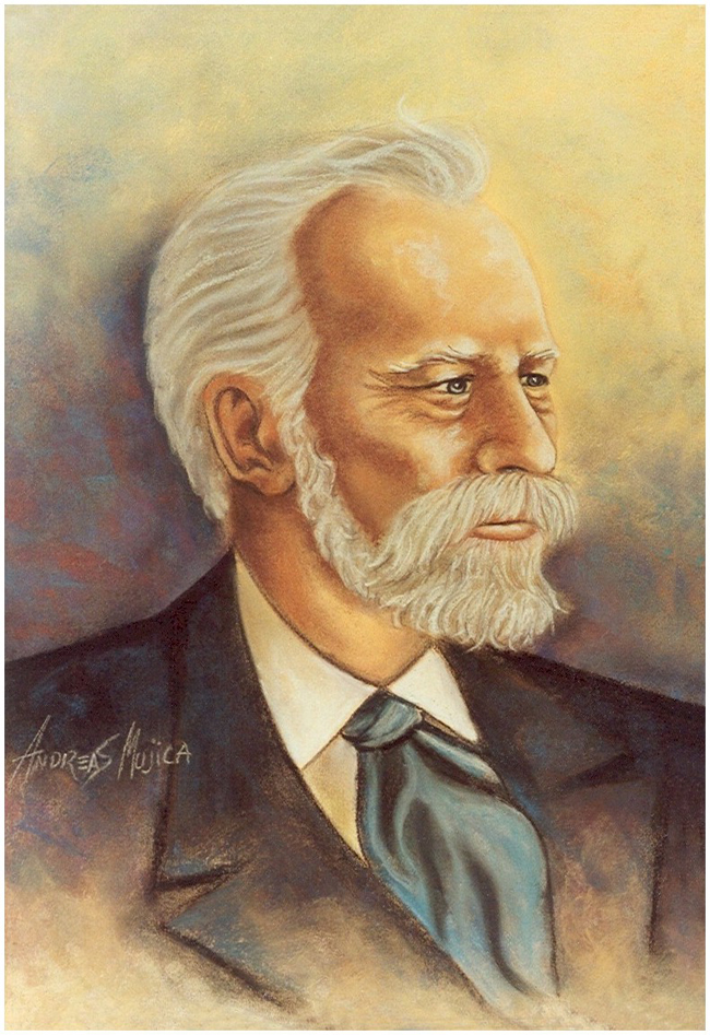 Pyotr Ilyich Tchaikovsky pastel portrait by Andreas Mujica